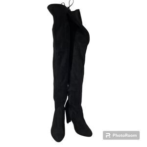 Charlotte Russe Thigh High Over the Knee Black Suede Boots Women's Size 7